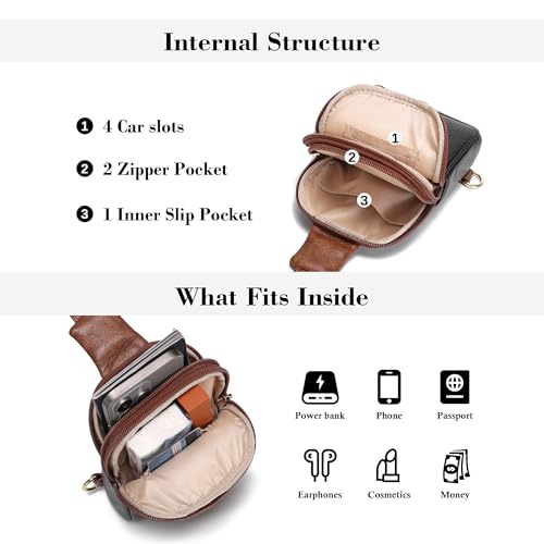 INICAT Women's Small Sling Bag, Lightweight Everyday Vegan Leather Crossbody Purse for Daily Essentials and Travel Light - color: Black Midnight, size: Small