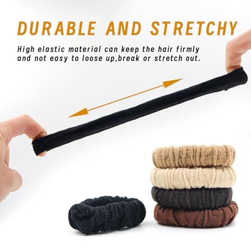 Youxuan No Damage Soft Polyester Hair Ties, No Tug Scrunchies Hair Bands with Strong Elasticity - color: Multi-colored