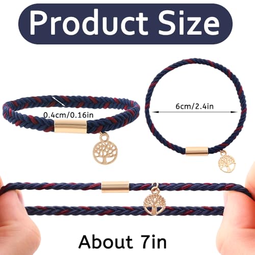 DIYDEC 10PCS Hair Ties Bracelet for Women 5 Styles Soft Braided Boho Hair Bands Elastic No Damage Hair Ties for Girls thick Thin Long Curly Hair Accessories(Blue and red) - color: Blue and red