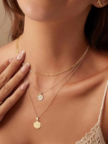FOCALOOK Womens Chain Necklaces 1mm/1.4mm/2mm Cable Chain Necklace, 316L Stainless Steel Silver/Black/14K Gold/Rose Gold Plated, Hypoallergenic Chains for Pendant,14-30" - color: 1mm 14K Gold Plated, size: 16 Inch