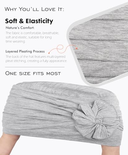 Chemo Headwear for Women Cancer Patients Lightweight Head Coverings for Hair Loss Seasonal - color: Light Heather Grey