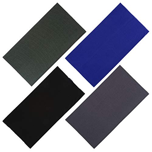4 Headband Bandana Balaclava Half Face Mask Shield Head Hair Scarf Neck Gaiter Hat Multipurpose For WoMen Men Breathable Reusable Washable Black Grey Blue Army Green - color: 4x Black Blue Gray Army-green Face Mask