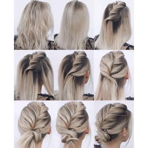 7 Pcs Metal Hair Side Combs Hair Fork Clip Teeth Hair Pin Stick for Updo Bun, U Shape Hair Combs for Vintage Hairstyle Hair Accessories, Fine Hair Combination - color: Fine Hair Series