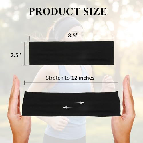 Huachi Headbands for Women Non Slip 16 Pack Elastic Sports Hair Bands for Women, Soft Cotton Cloth Headband for Workout Yoga Fashion Hair Accessories - color: Black White Gray Brown Headbands