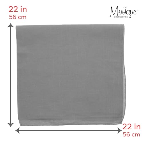 Motique Accessories Solid Color Bandana - Set of 6 Bandannas - color: Light Grey