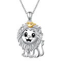 925 Sterling Silver Animal Necklaces Lion/Cat/Phoenix/Bunny/Koalas Necklace Adjustable Chain Animal Lover Pendant Jewelry for Women Men - style: Lion