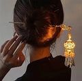 Lantern Light Tassel Hairpin Hair Stick Chinese Coiled Hair Antique Hair Pin Hair Accessories for Women White Bead 1pc - color: White Bead
