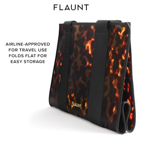 FLAUNT Everyday Tote Bag with Phone Pouch for Women - Lightweight, Airline Approved, Easy To Carry, Foldable & Washable - color: Tortoise Shell