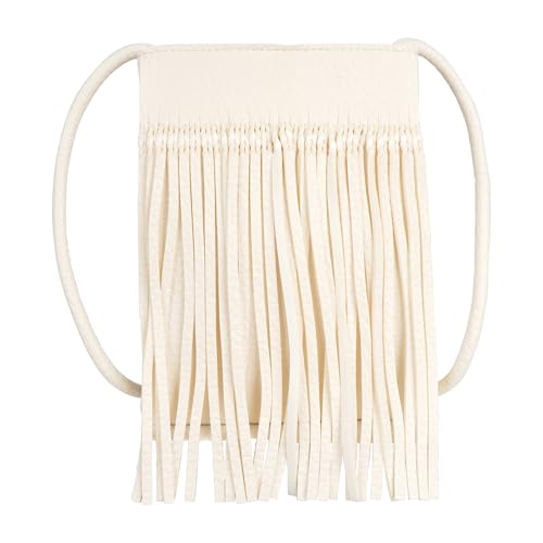 Hoce Women’s Leather Fringe Messenger Bag Large Hobo Crossbody Tassel Shoulder Bags, Gift for Mom Wife Girlfriend - color: Cc-white