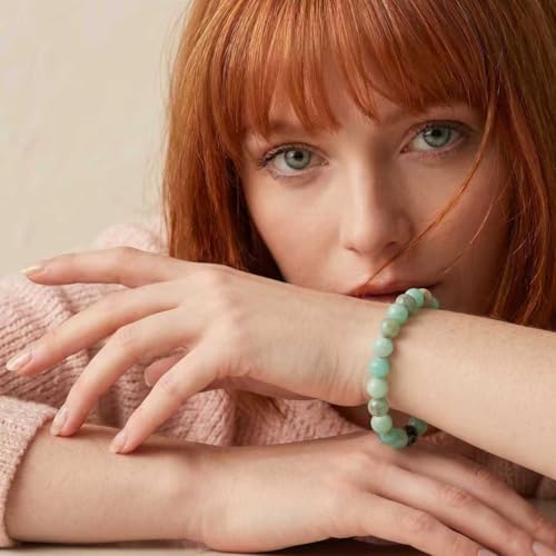 Crystal Bracelets, Bracelet for Women, Nature Crystal Stretch Elastic Bracelet, Nature Gemstone-8mm, Healing Stone Bracelets, Jewelry Gifts for Women, Holiday - color: Turquoise