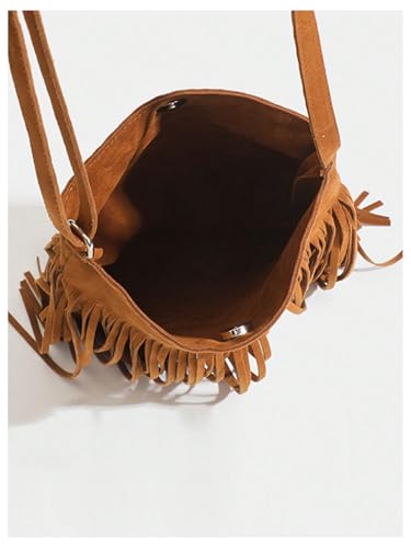 SweatyRocks Women's Fringe Western Crossbody Bags Tassel Shoulder Purses - color: Brown