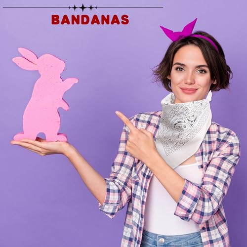 40 Pcs Bandanas Bulk Paisley Bandana Multicolor Cowboy Bandanas for Men Women Western Party - color: Color Set 2