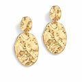 Chunky Irregular Geometry Clip On Earrings for Women, Matte Gold/Silver Retro Oval Dangle Drop Clip Earrings Non Pierced Clips Stetement Jewelry Gifts - color: Gold