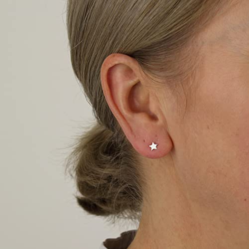 3 Pairs 925 Sterling Silver Star Stud Earrings for Women,Tiny Simple Geometric Stud Earrings Set Small Hypoallergenic Cartilage Tragus Ear Jewellery for Men (3/4/5mm) - color: 05 Silver-3 Pairs-4mm