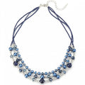 Noessla Beaded Statement Necklaces for Women Layered Chunky Bead Necklace Fashion Costume Jewelry Gifts for Mom - color: Blue