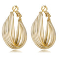 Golden Hoop Earrings For Women The Twisted Close-Fitting Hoop Shape Is Crafted With Gold-Plated Material And S925 Silver Pins Light Luxury Elegant Unique And Minimalist Style - color: GEE4006-Gold