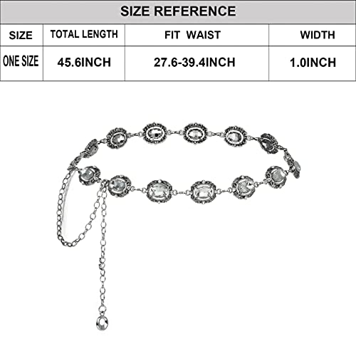Luvatar Fashion Metal Waist Chain Belt Blouse Dress Sweater Chain Belt… - color: Silver-d1