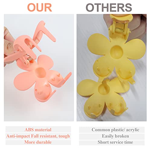 Flower Claw Clip 7 PCS Claw Clips, Hair Clips for Women Non Slip for Thick Hair Women Girls Gifts, 7 Colors - color: 7 Color