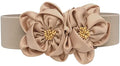 ALAIX Women's Wide Belt Stretchy Chunky Waist Belt Dress Belts Big Flower Cinch Belts Elastic Belts for Women - color: Apricot, size: Fits Waist (35~38 inches)