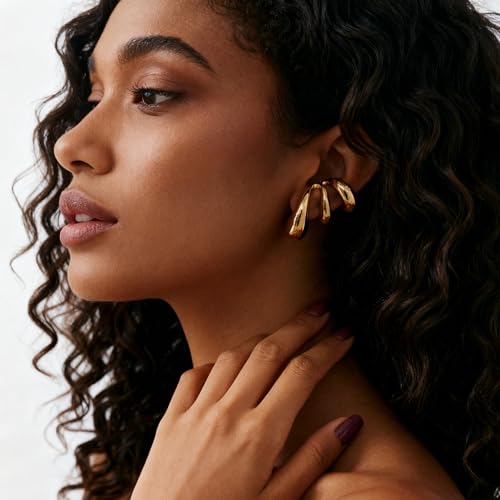 Ear Cuffs Non Piercing Earrings for Women Chunky Gold Ear Cuff Clip on Earrings Trendy Jewelry - style: style-A