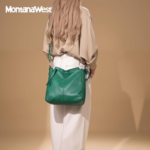 Montana West Hobo Bag for Women Crossbody Purse and Handbags Ladies Chic Shoulder Bags - color: Jade Green