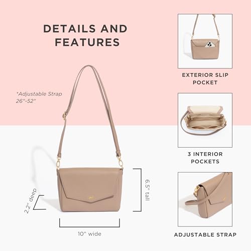 Freshly Picked Classic Crossbody Bag for Women - Stylish Handbag and Crossbody Purse Made with Premium Vegan Leather - color: Fig