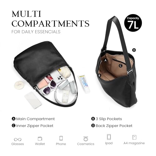 befen Vintage Genuine Leather Satchel Tote Bag for Women, Top Handle Handbags Leather Purse, Large Shoulder Crossbody Bags - color: Black-a