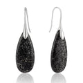 SELOVO Stone Fishhook Dangle Drop Earrings Statement Earrings for Women Stone - color: Dark Gray-Silver Color Hook