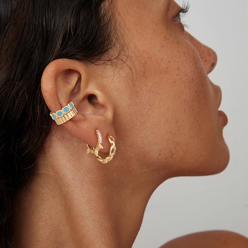 FETTERO Ear Cuff Earrings for Women Non Piercing 14K Gold Plated Ear Cuffs for Non Pierced Ears Clip on Cartilage Earring Ligthweight Fake Earrings | Single - style: Tur-4 Claw Set