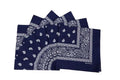 100% Cotton Fine thick Bandanas/Fashion Scarf for Men & Women Paisley printed (6, navy blue)