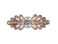 Faship Clear Small Mini Floral Hair Barrette Clip - color: Clear/Rose Gold