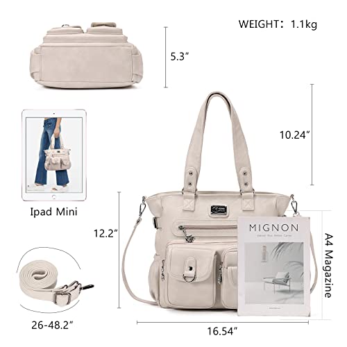KL928 Large Purses for Women Shoulder Bag Tote Handbags Stylish Vegan Leather Hobo Bags Ladies, A-Black-4 | Large - color: 01-light Gray