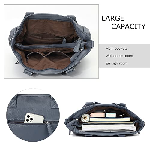 KL928 Large Purses for Women Shoulder Bag Tote Handbags Stylish Vegan Leather Hobo Bags Ladies, A-Black-4 | Large - color: Z-peacock Blue