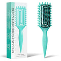 Curly Hair Brush, Curl Defining Brush with Soft Boar Bristles Detangling Tangled Glides, Wide-Teeth Design Effortlessly Shaping & Defining Curls, Curling Definer for Wet & Dry Hair (Green) - color: Green