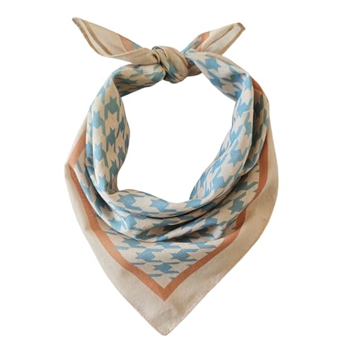 Single Pack Bandanas 60s Premium Cotton Soft Thin Handfeel Large Handkerchief for Men and Women - color: Houndstooth