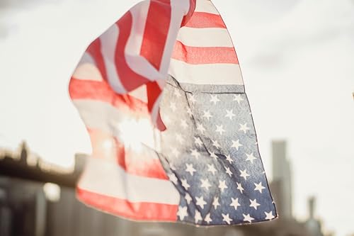 Vamqor 100% Cotton 10 Pack Fine Bandanas - color: Us Flag