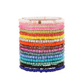 Boho Stackable Seed Beaded Bracelets for Women 18-20Pcs Colorful Handmade Multilayered Rice Bead Bracelet Set Summer Beach Bohemian Jewelry Gift - color: B-Multicolor(larger)