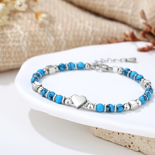 TONY & SANDY Tiny Beaded Bracelets for Women, Sometimes You Forget You're Awesome Gift, Unique Gifts for Women, Mom, Daughter, Wife, Coworker, Best Friend, Bestie, Granddaughter - style: Turquoise