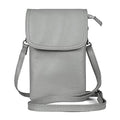 befen Genuine Leather Small Crossbody Bags for Women Cell Phone Bag Cross Body Purses,Silver Zipper - color: Light Gray