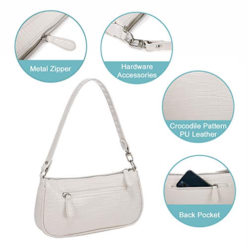 Loiral Small Purse for Women, Retro Classic Tote HandBag Shoulder Bags Clutch Purse - color: 1 White