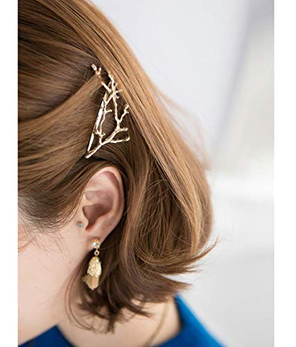 10pcs Minimalist Dainty Gold Silver Metal Hairpin Leaf Hair Clip Clamps,Metal Branches Hairpin Hair Accessories, Best Christmas Gifts