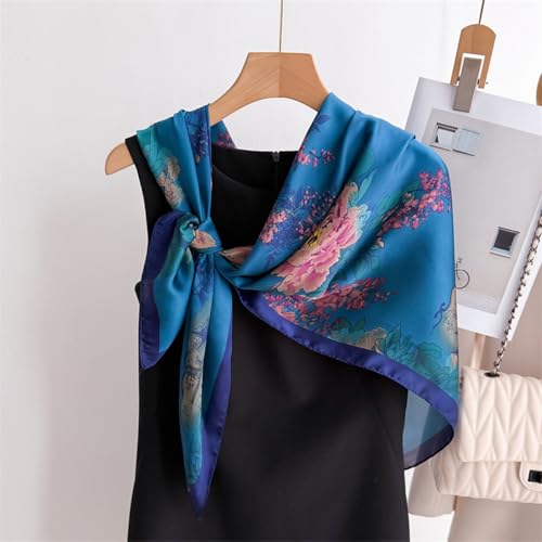 XL 43 Inch Extra Large Square Scarf Fashion Scarves Silk Feeling Hair Scarf Wrapping Scarfs Night Sleeping Headscarf - color: Ba1016