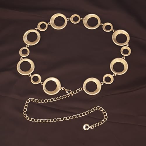 Luvatar Fashion Metal Waist Chain Belt Blouse Dress Sweater Chain Belt… - color: Gold-t00
