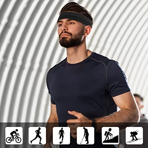 Workout Headbands Non Slip Headband Sport Headbands Sweatbands Elastic Sport Hair Bands for Sports Travel Indoor Fitness Gym - color: solid15