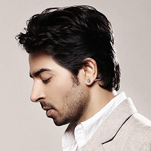 Aroncent 12PCS Stainless Steel Fake Tapers Mens Earrings Illusion Tunnel Cheater Piercing Jewelry Set for Men Women - color: A1