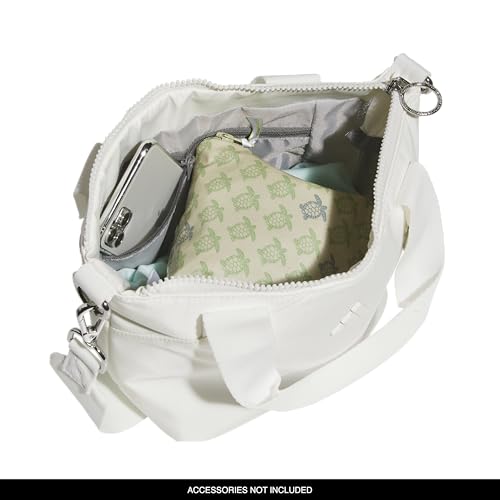 adidas Small Tote Mini Bag for Women and Men - color: Premium/Off White/Silver Metallic