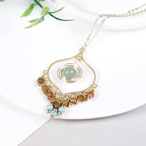 Bohemian Long Tassel Turquoise Beads Water Drop Dangle Earrings For Women Vintage Sbb Copper Coil Necklace Mujer Exaggerated Earring - color: Style 4