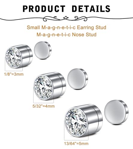 MODRSA Fake Nose Stud Fake Nose Ring Stud Fake Nose Piercing Fake Lip Ring Fake Earrings Stud Silver Gold Fake Cartilage Helix Earring Clip on Earring Hoop Fake Eyebrow Ring Fake Bridge Piercing - color: 1-2 style studs -silver gold