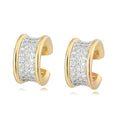 MTMY Gold Ear Cuff Earring for Women 14K Gold Plated Cubic Zirconia Non-Pierced Clip on Cartilage Chunky Ear Cuffs Hypoallergenic Jewelry - style: wide / pair