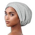 Alnorm Slouchy Beanie Casual Bonnet Satin Lined Hair Wrap Knit Beanie Cap Light Grey - color: Light Grey